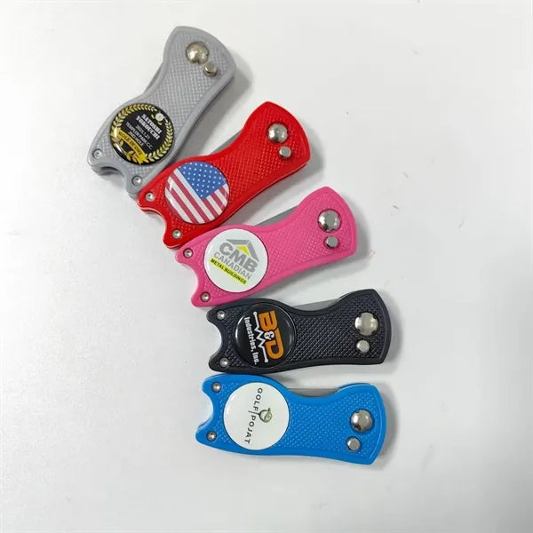 Golf Divot Tool with Custom Ball Marker
