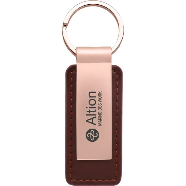 Leatherette & Metal Keychain