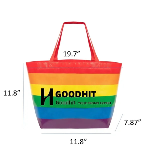 Rainbow Laminated Non-woven Tote Bag