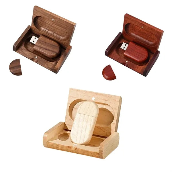 USB Flash Drive With Wooden Box U Disk Memory Stick