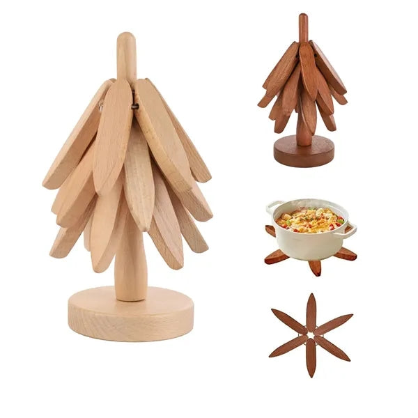 3pcs Wooden Trivets For Hot Dishes