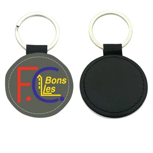 Circle Leather Keychain