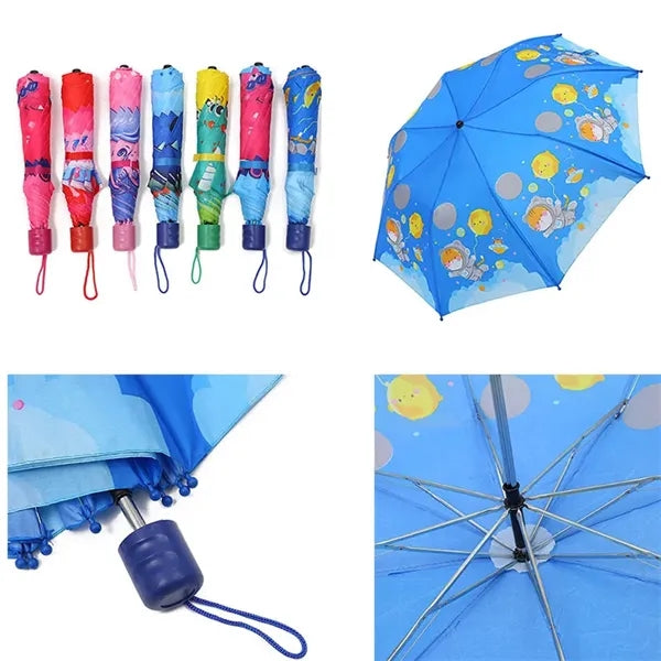 38" arc Full Color kids Foldable umbrella
