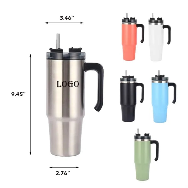 30 Oz. Double Wall Stainless Insulated Tumbler With Handle