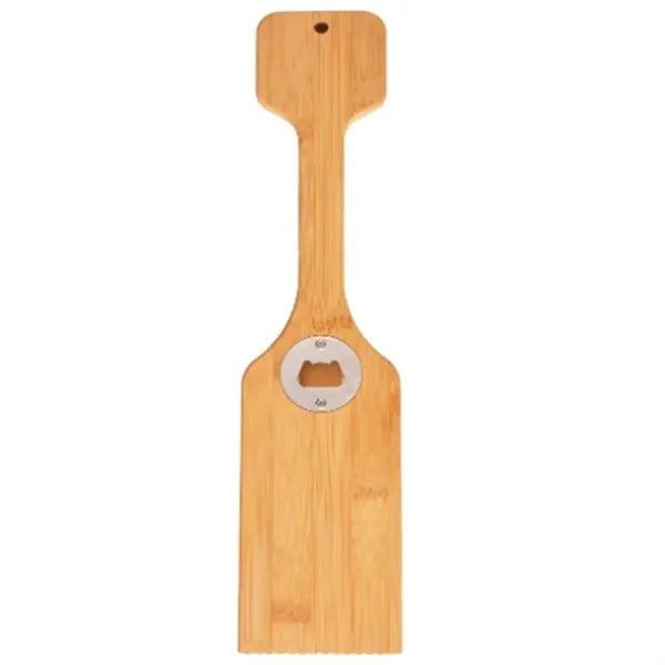Bamboo Bbq Grill Scraper With Bottle Opener