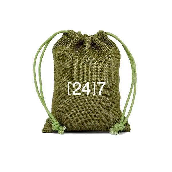 Medium Natural Jute Drawstring Bag