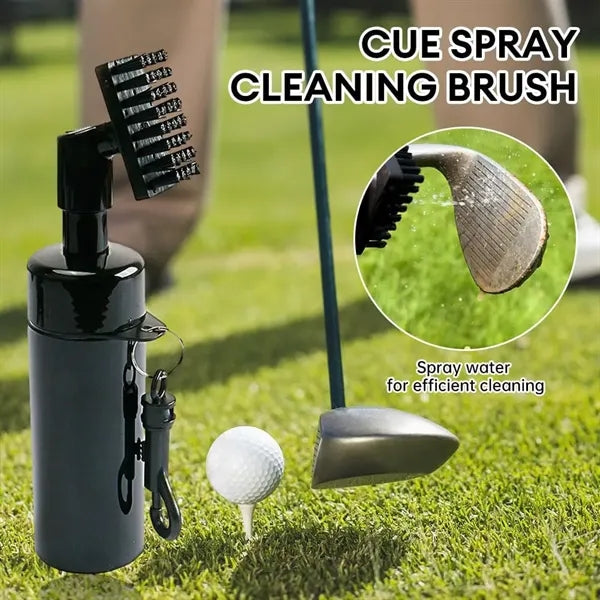 Press-Activated Golf Club Spray Cleaning Brush