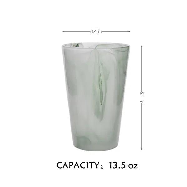 13.5oz Vintage Jade Cloud Glass Coffee Mug