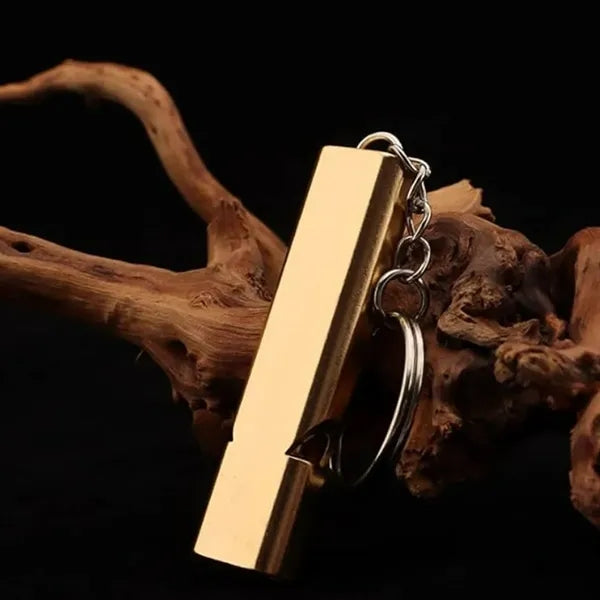 Dual-Tube Emergency Whistle with Lanyard & Carabiner