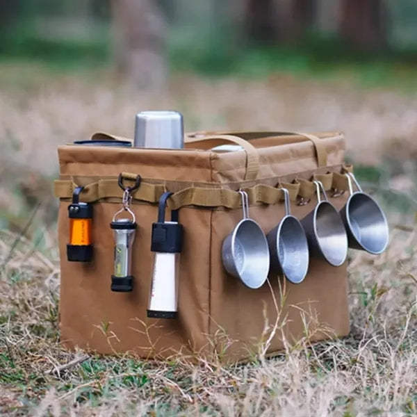Collapsible Camping Storage Box with Multiple Pockets