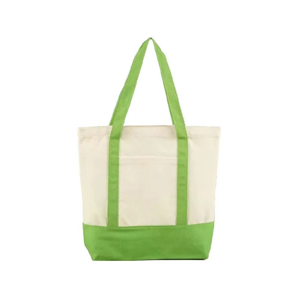12oz Canvas Zipper Tote Bag with Inner and Front Pockets