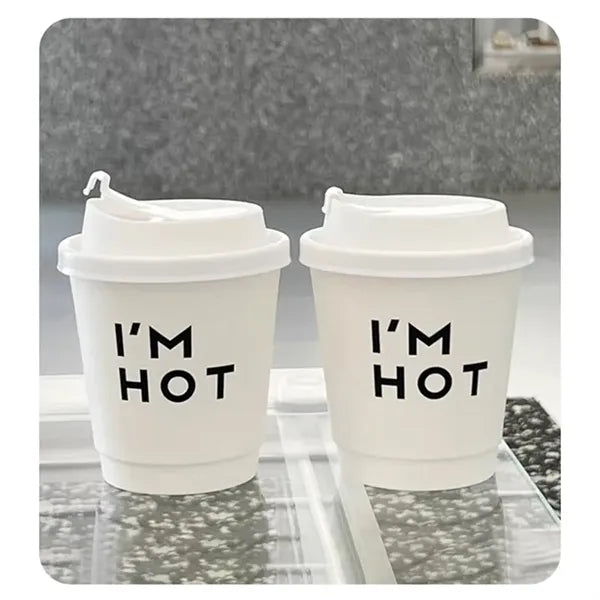 Printed Double-Wall Kraft Coffee Cup with Lid