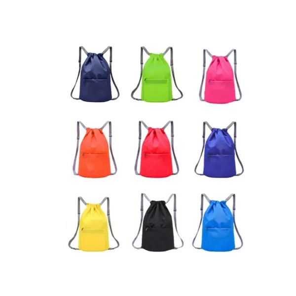 Lightweight Drawstring Backpack With Front Pocket For Sports