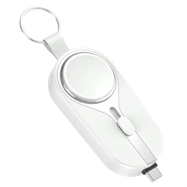 Mini Keycha in Power Bank With Watch Charger And Retractable