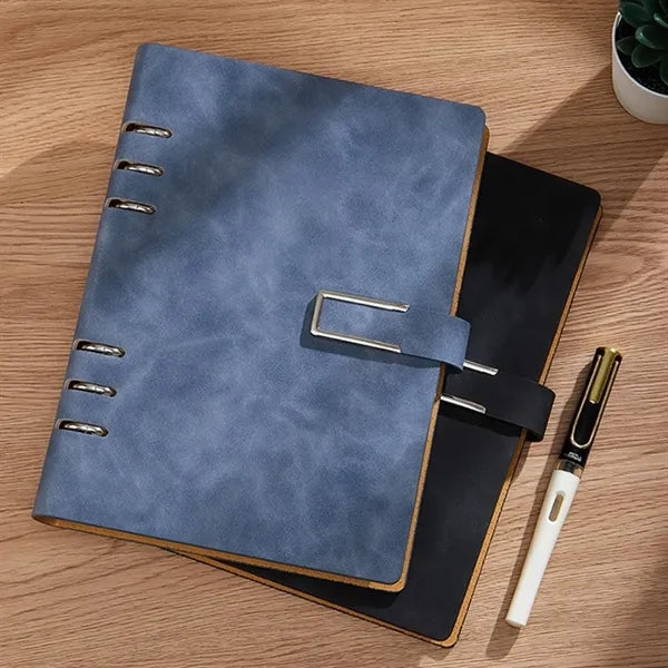A5 PU Leather Refillable Notebook with Metal Buckle