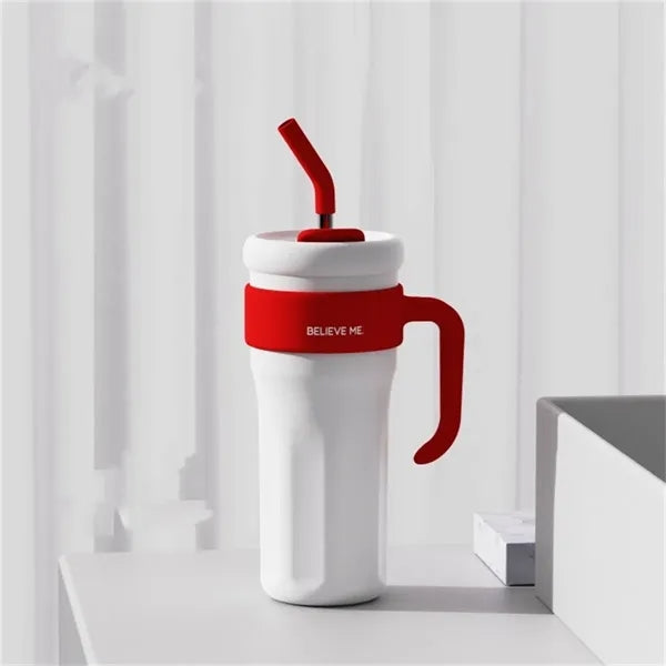 Colorful Color Modern 40 oz Tumbler with Handle and Straw