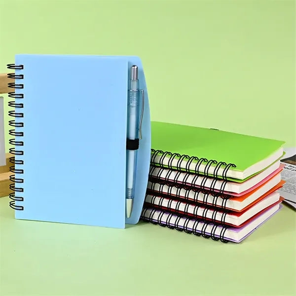 A5 Coil Horizontal Line Notebook With Pen