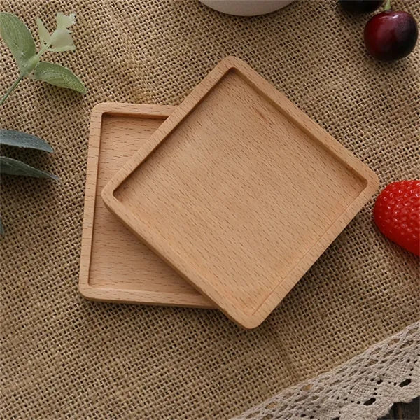 4in Wood Coasters for Drinks Round Square Customize