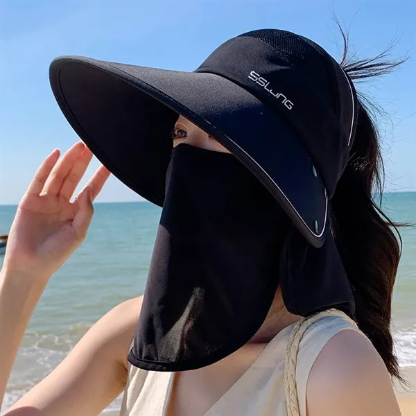 Beach sun hats and veils