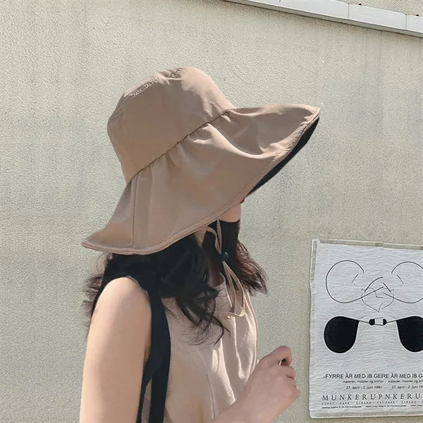 Glue-coated outdoor beach sun protection hat