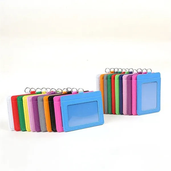 PU Trade Show Badge Holder w/ card slots