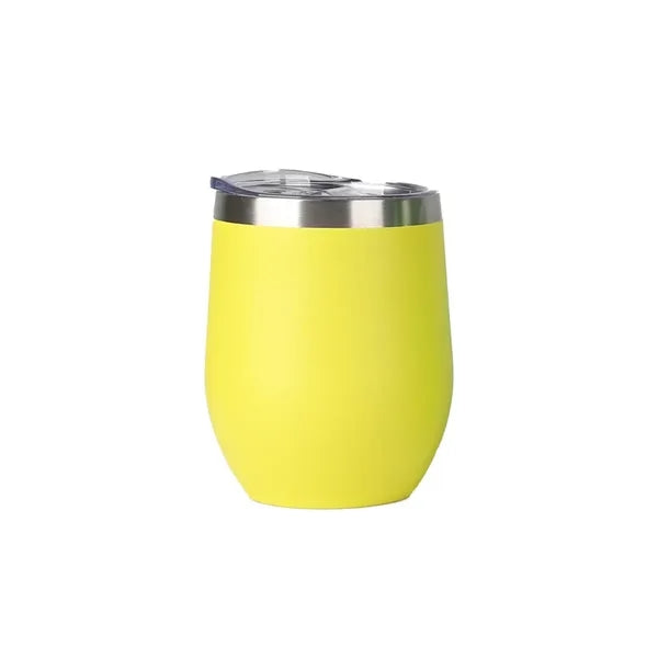 12oz Double Wall Stainless Steel Wine Tumbler with Lid