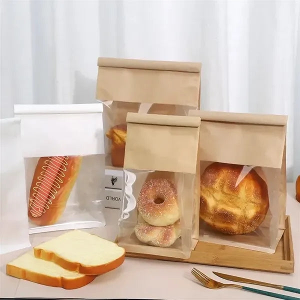 Greaseproof Kraft Paper Food Bag with Window