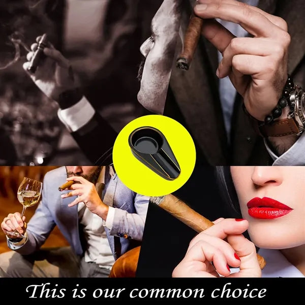 Ceramic Cigar Ashtray w/ Gold Trim for Home & Office