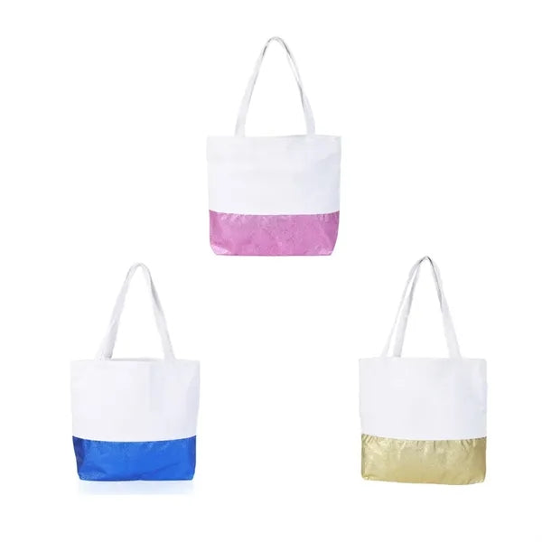 12OZ Sequined Canvas 15" Laptop Cotton Tote Bag