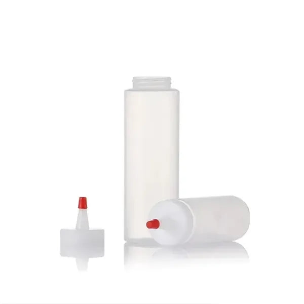 Wide Mouth Squeeze Plastic Bottle with Red Cap