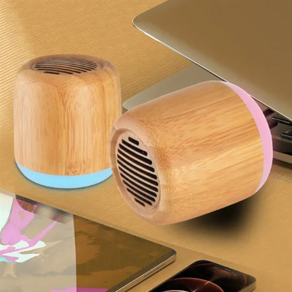 Bamboo Wireless Bluetooth Speaker with LED Light