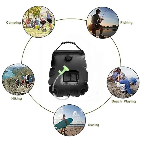 2 IN 1 5 Gal/20L Portable Solar Water Tank/Shower Bag