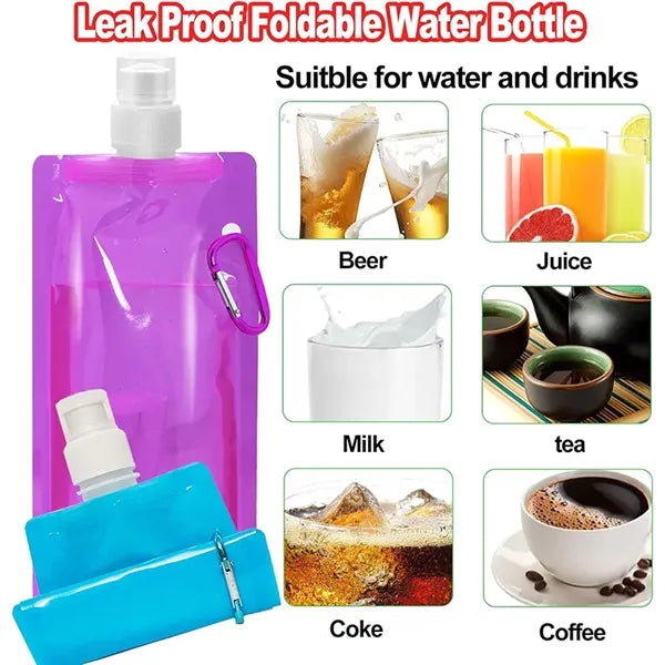 16 oz Foldable Water Pack With Carabiner
