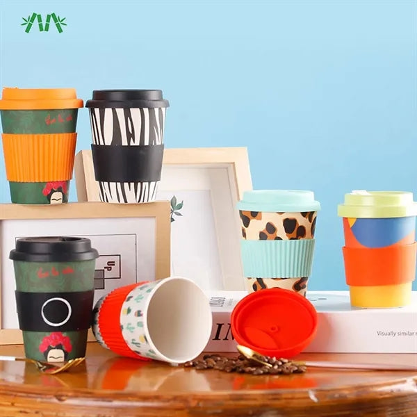 Eco friendly cold hot drinks mug bamboo fiber coffee cup