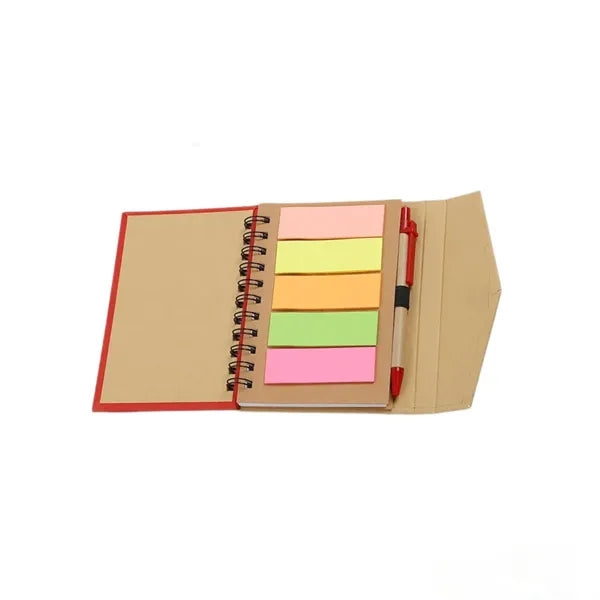 Magnetic Notebook with Sticky Notes and Flags