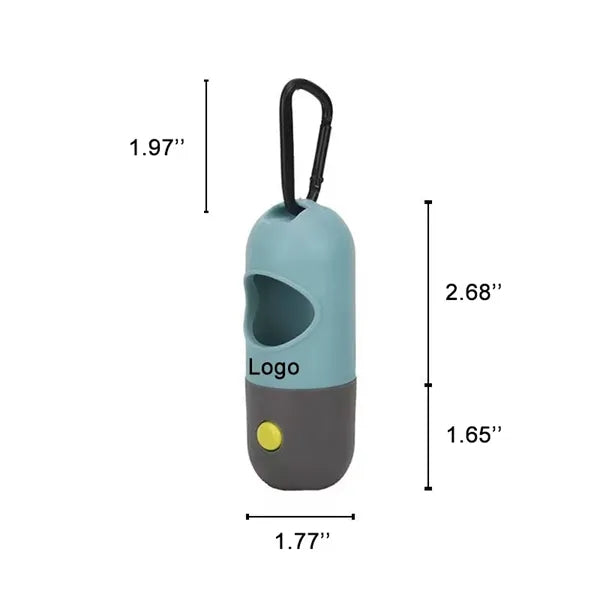 Dog Poop Bag Dispenser with Built-in Flashlight