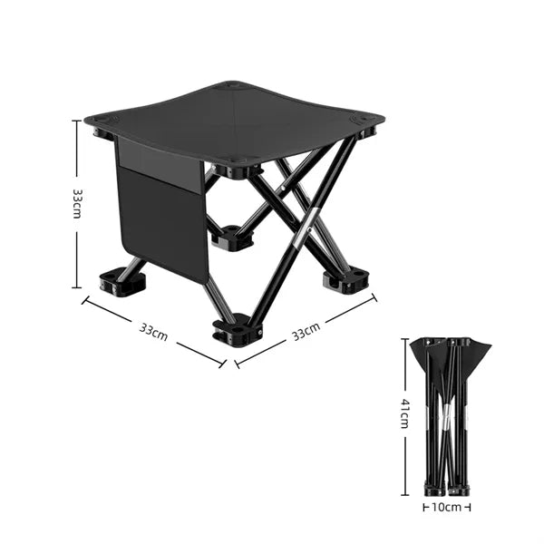 Portable Folding Camping Stool with Carry Bag Side Pocket