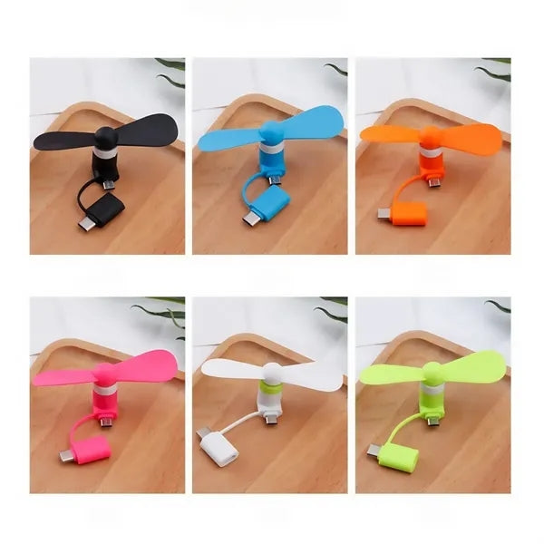 3-in-1 Mini USB Phone Fan, Portable Cooling Fan