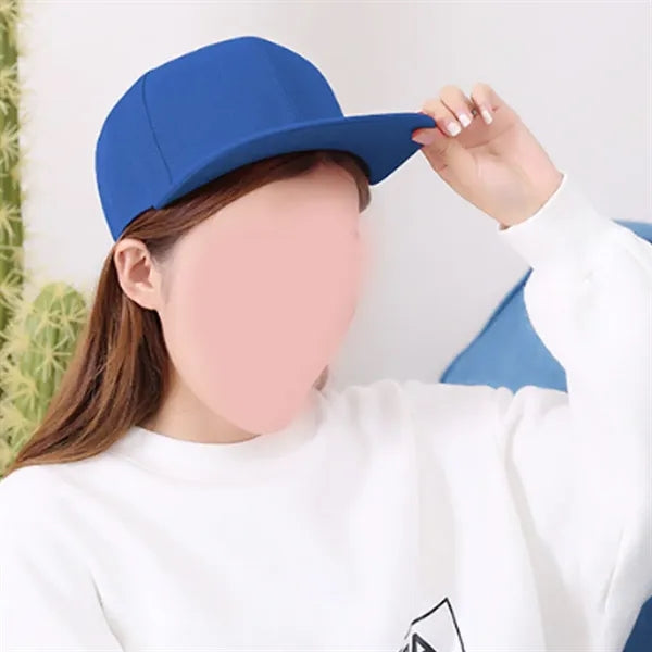 6 Panel Snapback Cap with Flat Brim
