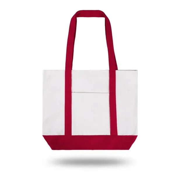 12 Oz Cotton Boat Tote Bag with Pocket (16.5" X 13" X 4")