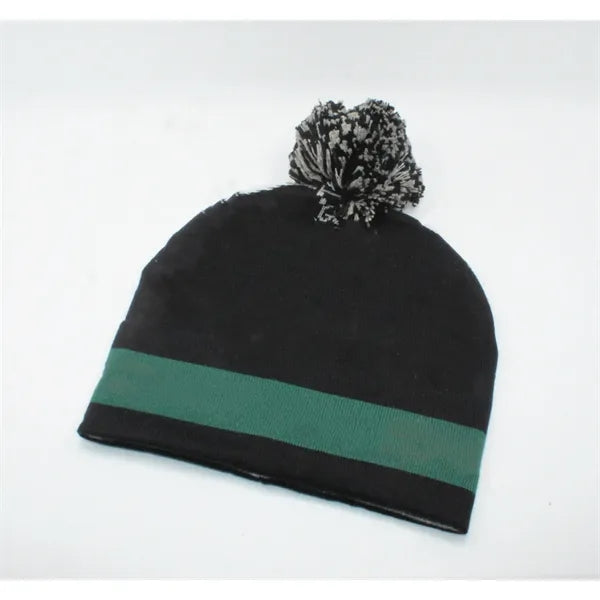 Knit Beanie With Pom