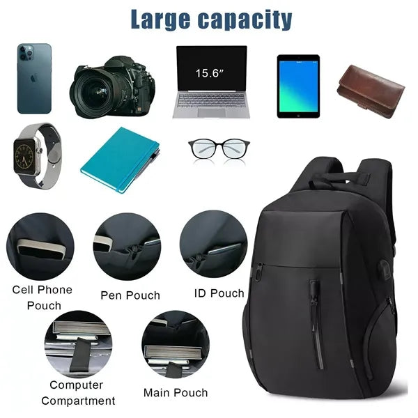 Travel Waterproof Laptop Backpack with USB Charging Port