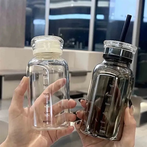 Transparent Glass Water Bottle