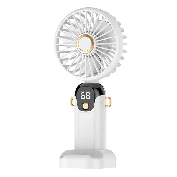 Mini Rechargeable Portable LED Digital Display Handheld Fan