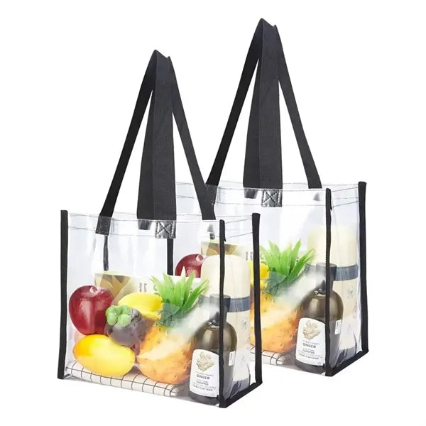 Pack Two Pvc Transparent Handbags Together