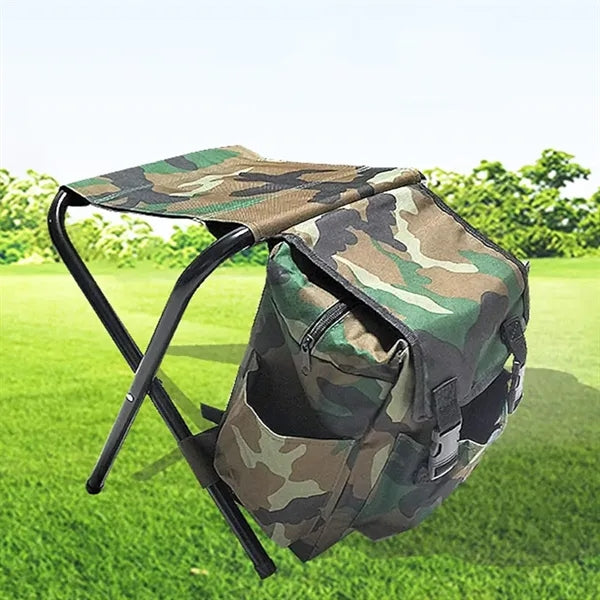 Camouflage Backpack with Built In Folding Stool