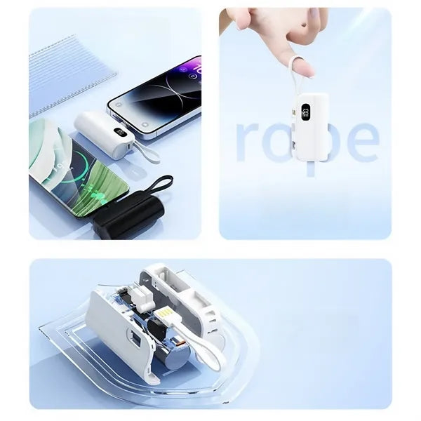 10000mAh 3-In-1 Fast Charger Built-In Plug Phone Stand