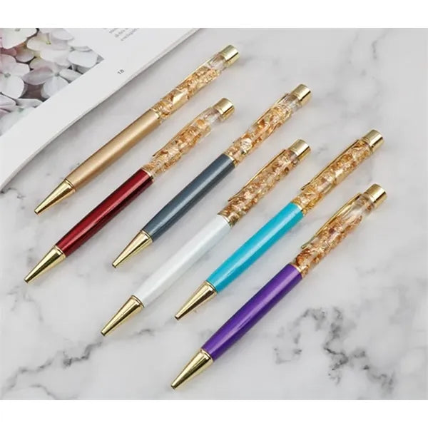 Metal Crystal Gold Leaf Pen