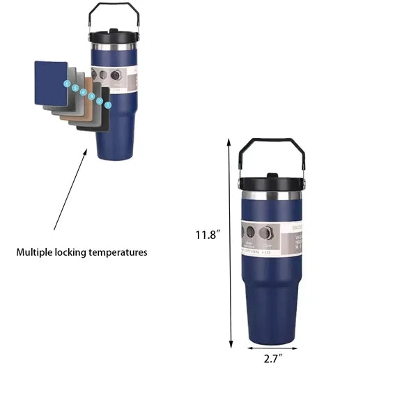 New 30-oz Portable Vacuum Insulated Cup with Handle
