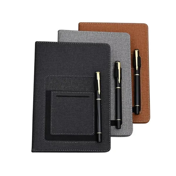 A5 Pu Leather Notebook With Pocket